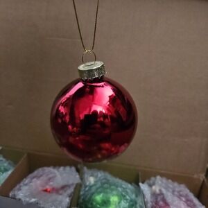Christmas Ornaments Red Green Glass Holiday Tree Decorations Set‎